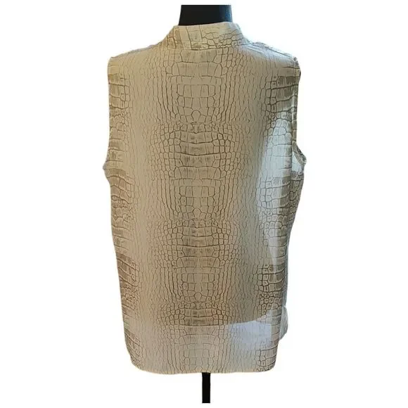 Cynthia Rowley Snake Skin Print Sleeveless Blouse Tank Large - Picture 3 of 5